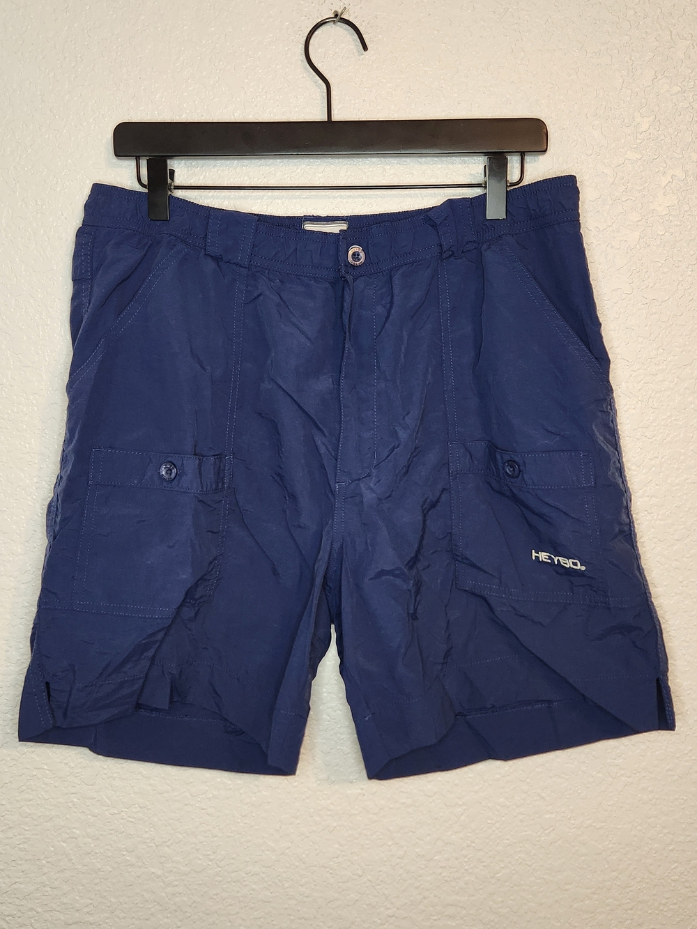 HEYBO Outdoors Men’s L Navy Fishing Cargo Shorts CORE Tech